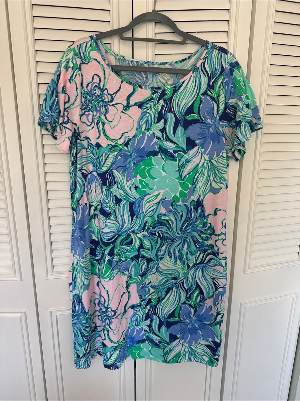 Lilly Pulitzer Marah Dress XL NWOT Party Thyme Pink Blue Flutter Sleeve